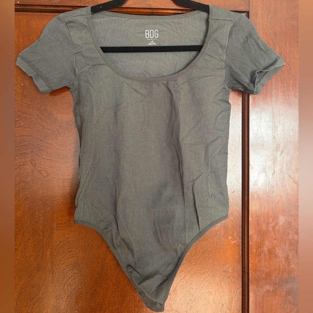 BDG Urban Outfitters Gray Ribbed Bodysuit